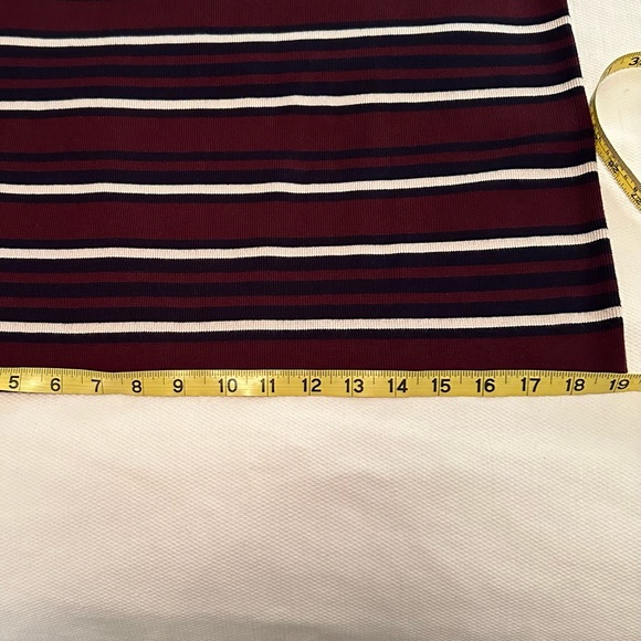 LOFT Striped Pull on Skirt, Navy Blue, Burgundy, Ivory Stripes, Size Large, NWT - Picture 10 of 11